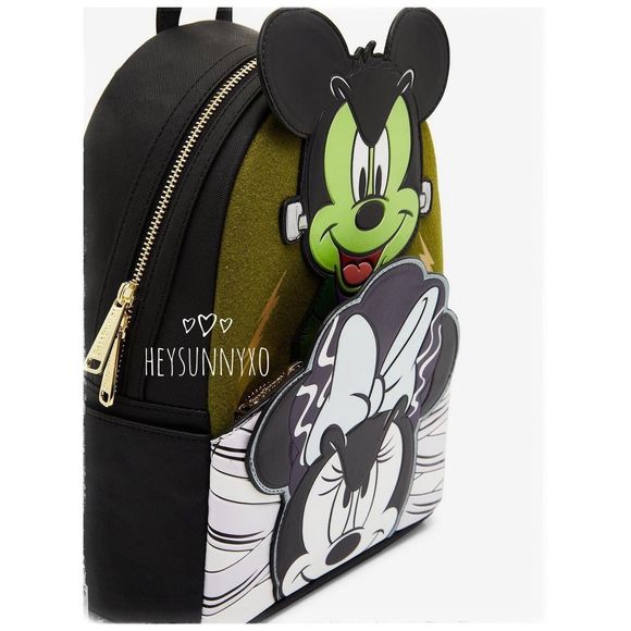 Loungefly Disney Mickey and Minnie Mouse Frankenstein Mini Backpack - Picture 2 of 5